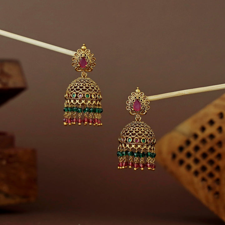 Geetika Hanging Beaded Jhumka