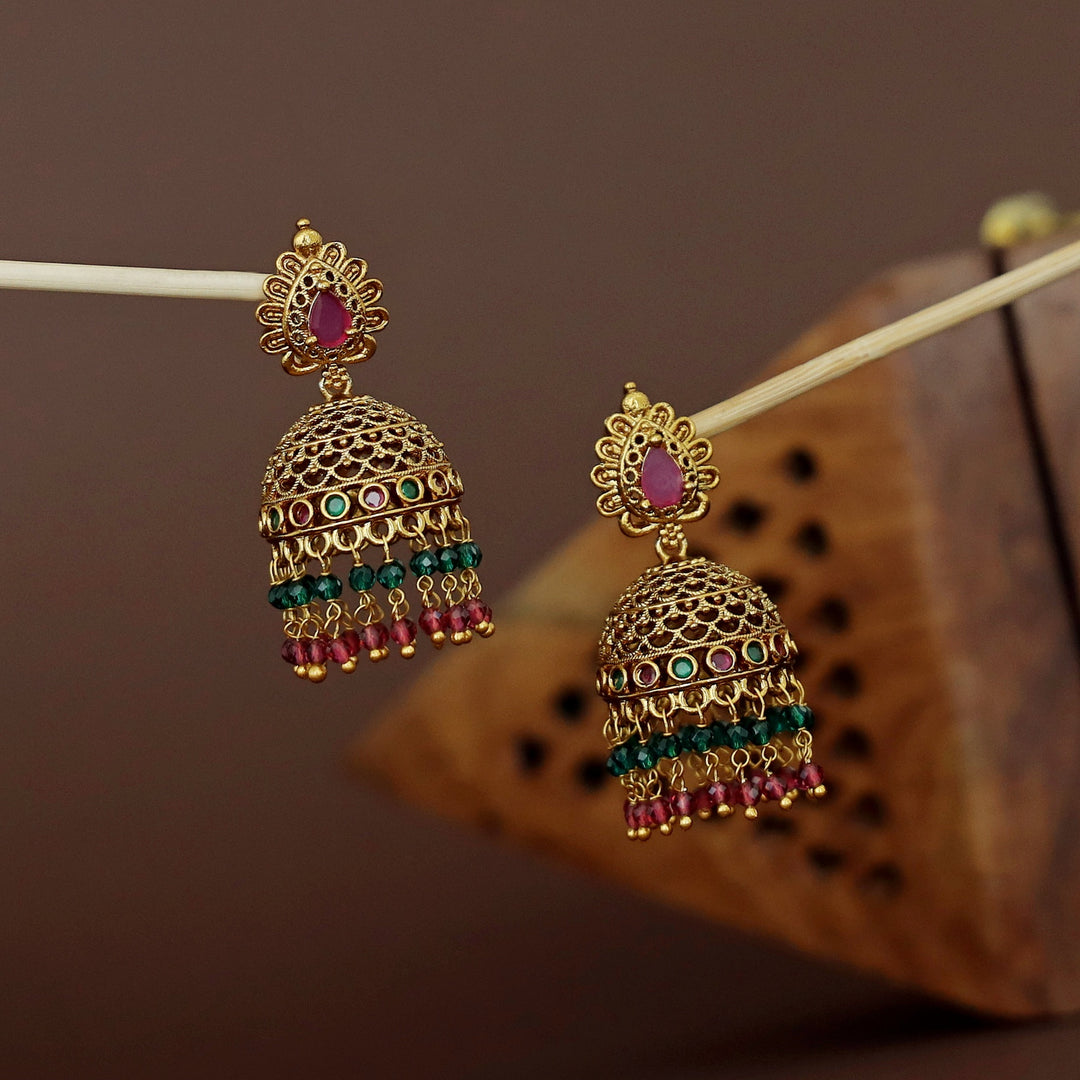 Geetika Hanging Beaded Jhumka
