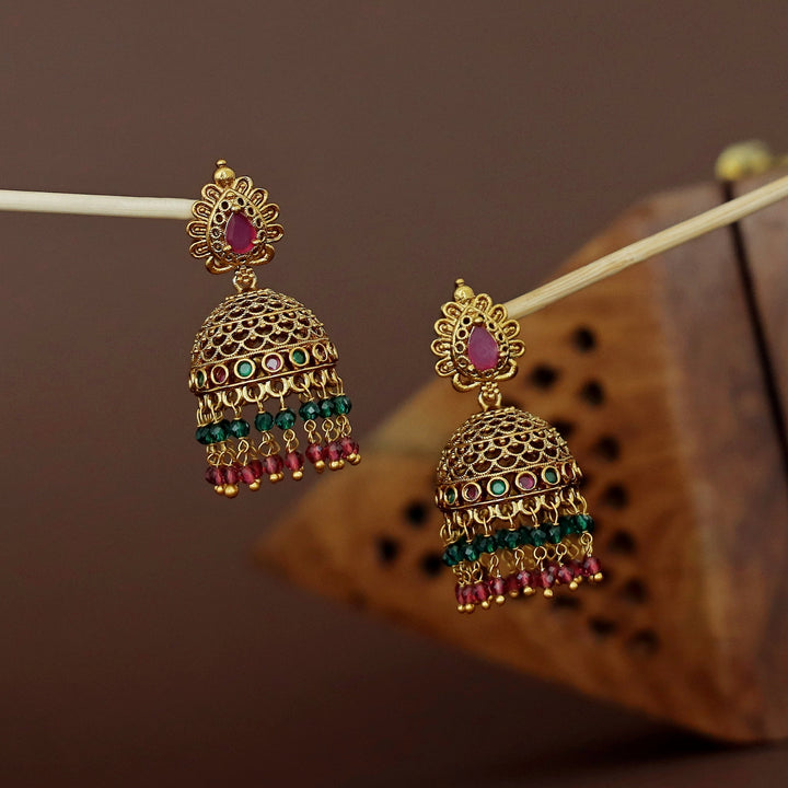 Geetika Hanging Beaded Jhumka