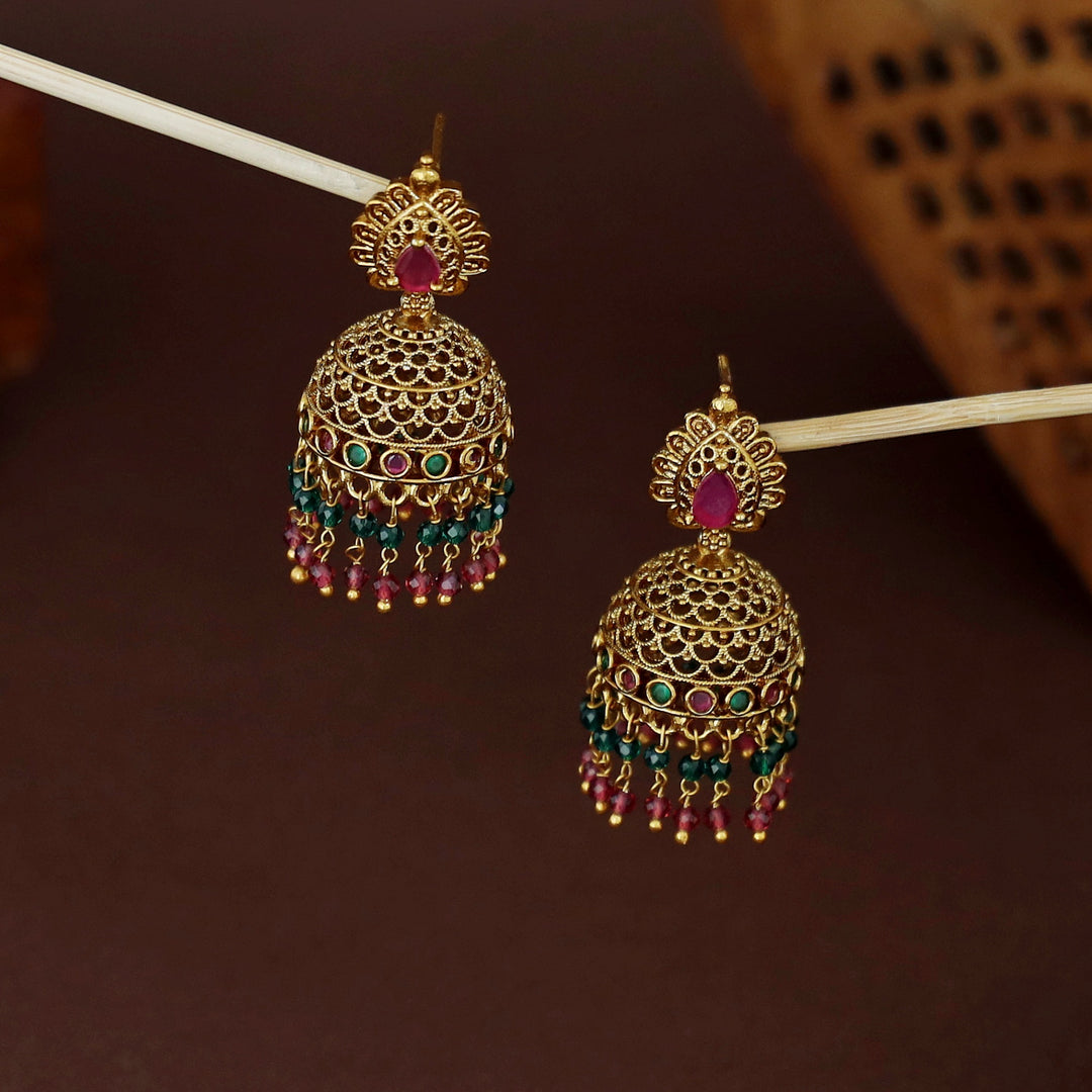Geetika Hanging Beaded Jhumka
