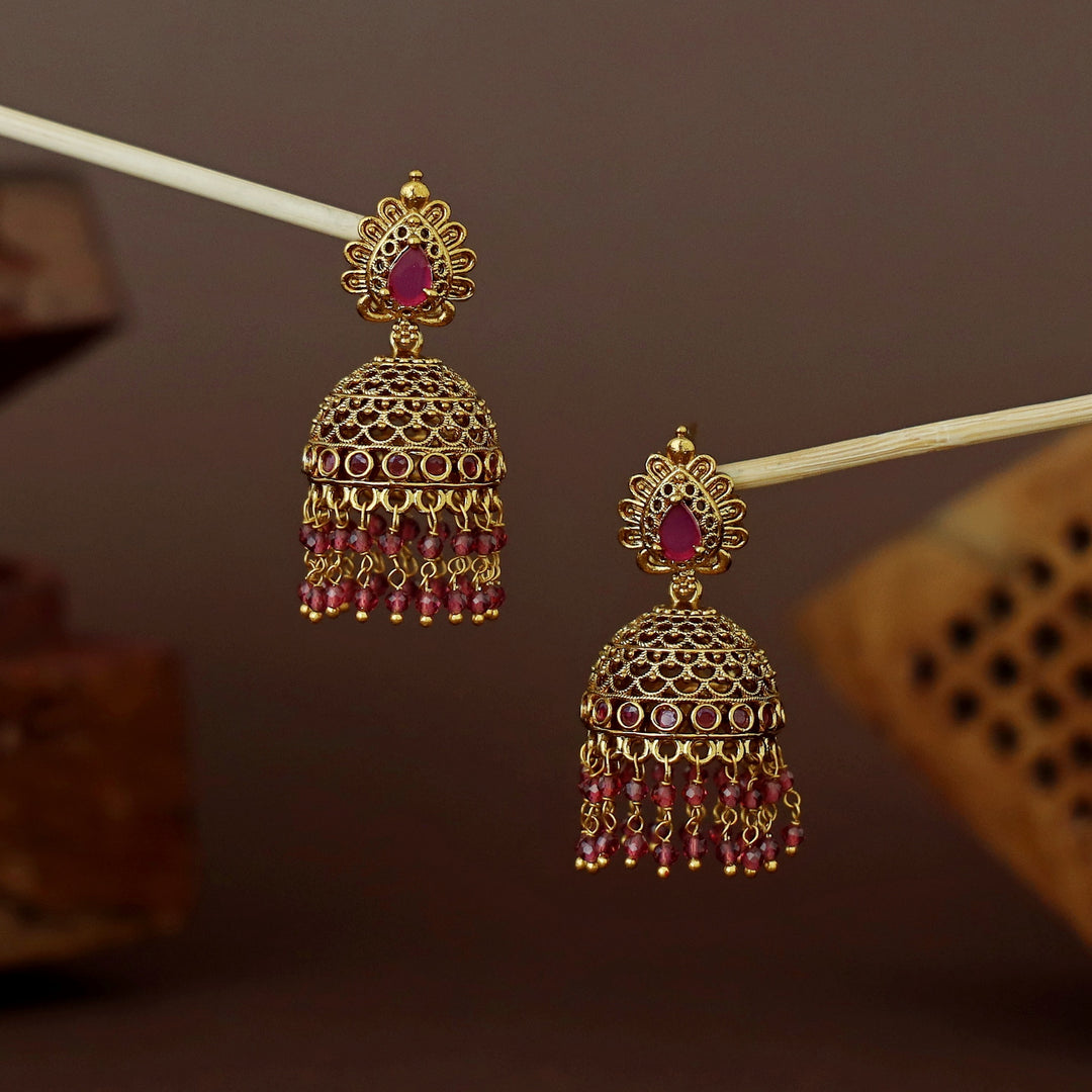 Geetika Hanging Beaded Jhumka