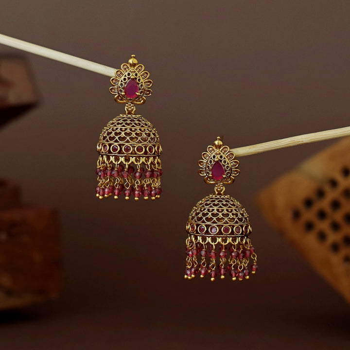 Geetika Hanging Beaded Jhumka