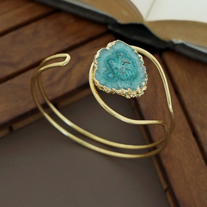 Clarita Electro Plated Agate Stone Bangle
