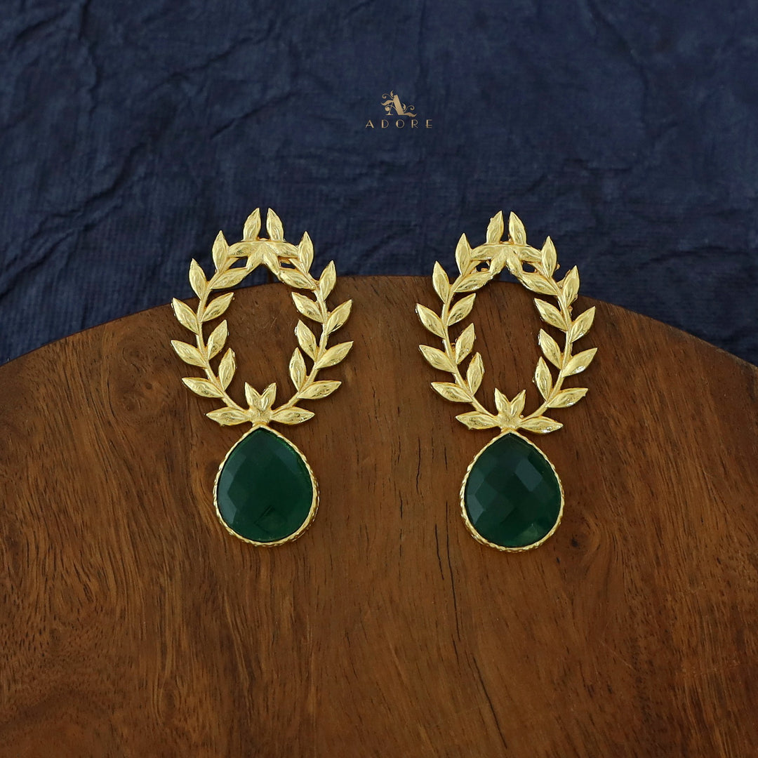 Golden Leafy Drop Earring