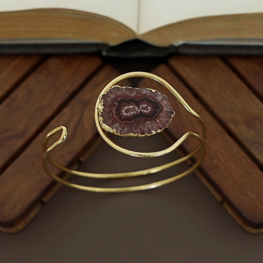 Clarita Electro Plated Agate Stone Bangle