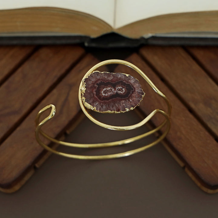 Clarita Electro Plated Agate Stone Bangle
