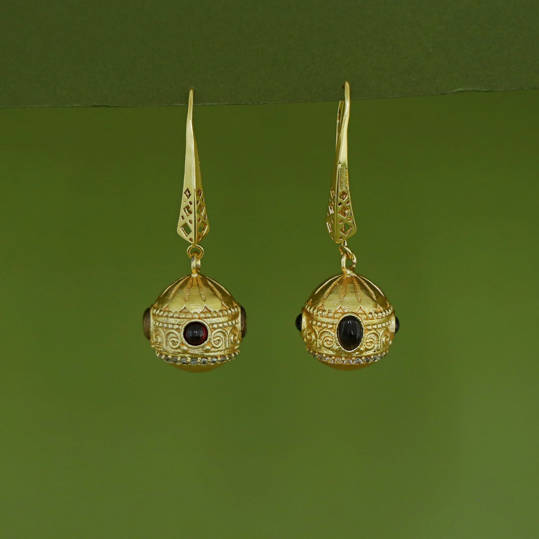 Bakula Golden Ball Natural Gemstone Drop