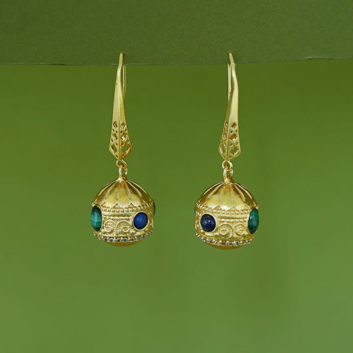 Bakula Golden Ball Natural Gemstone Drop