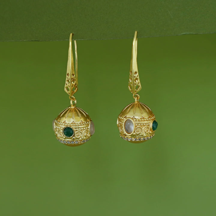 Bakula Golden Ball Natural Gemstone Drop