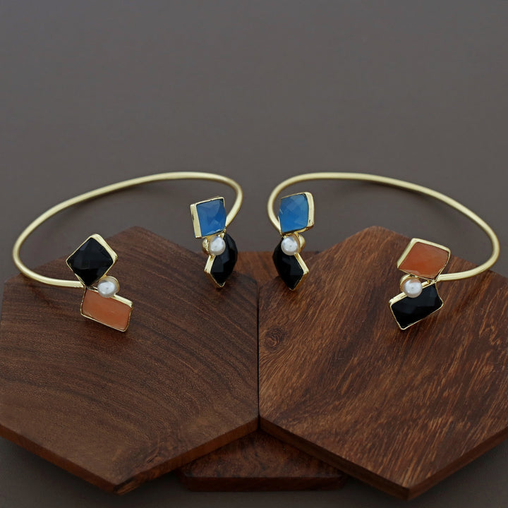 Tetra Rectangle Glossy + Pearl Bangle