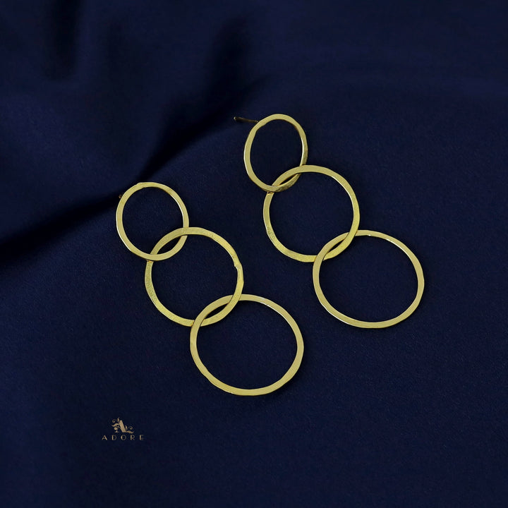 Golden Circle Triplets Earring