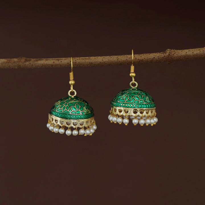 Kaitha Handpainted Pearl Jhumka Drop