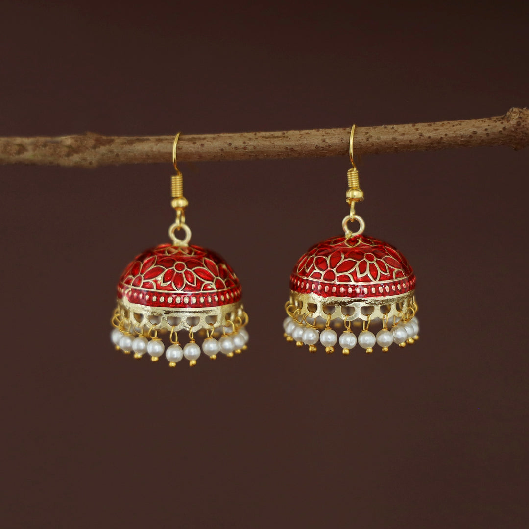 Kaitha Handpainted Pearl Jhumka Drop