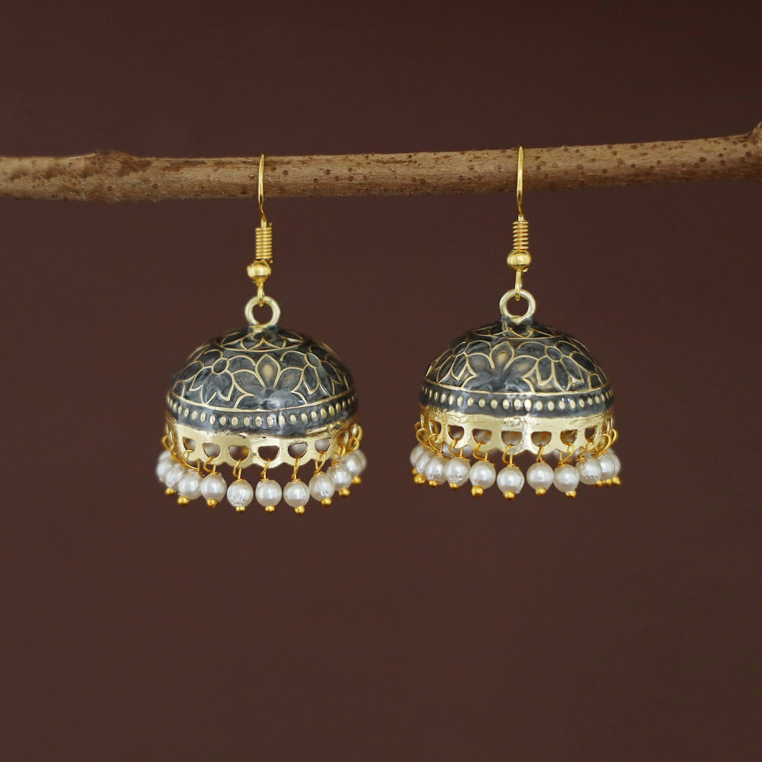 Kaitha Handpainted Pearl Jhumka Drop