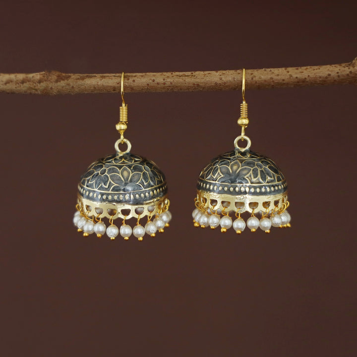 Kaitha Handpainted Pearl Jhumka Drop