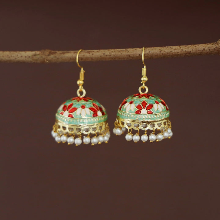 Kaitha Handpainted Pearl Jhumka Drop