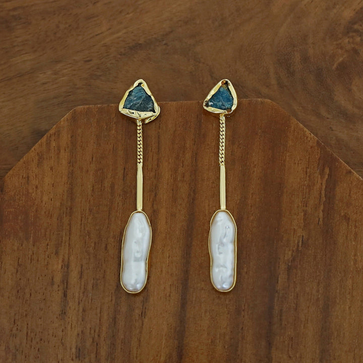 Deena Raw Stone Baroque Earring
