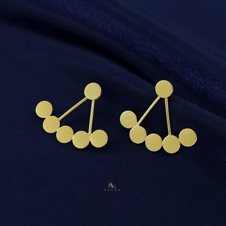 Golden Penta Coins 2 in 1 Earring