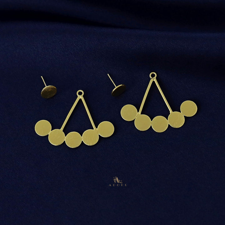 Golden Penta Coins 2 in 1 Earring