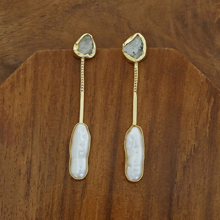 Deena Raw Stone Baroque Earring