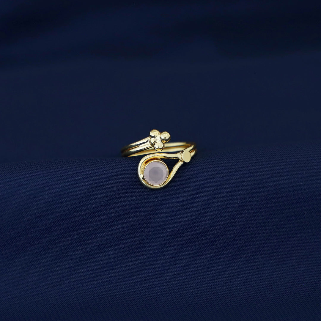 Golden Swirl Glossy Round Ring