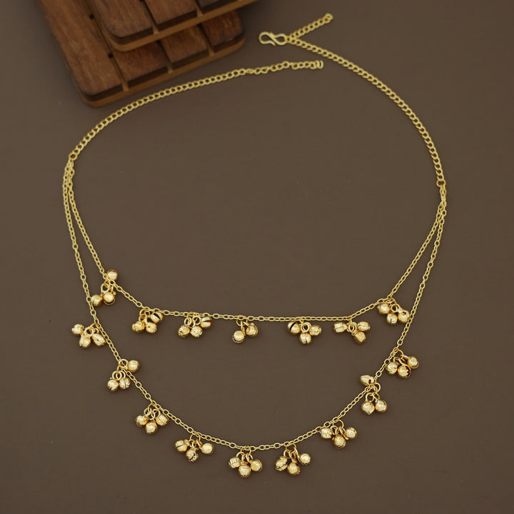 Golden Chainy 2 Layer Ghungroo Neckpiece