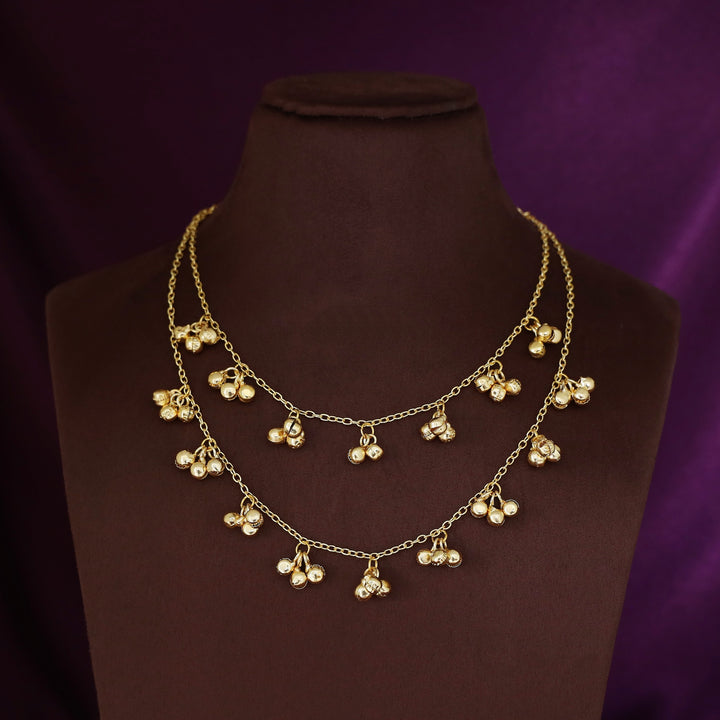 Golden Chainy 2 Layer Ghungroo Neckpiece