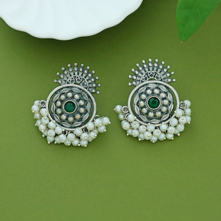 Halima Antique Flower Cluster Pearl Earring