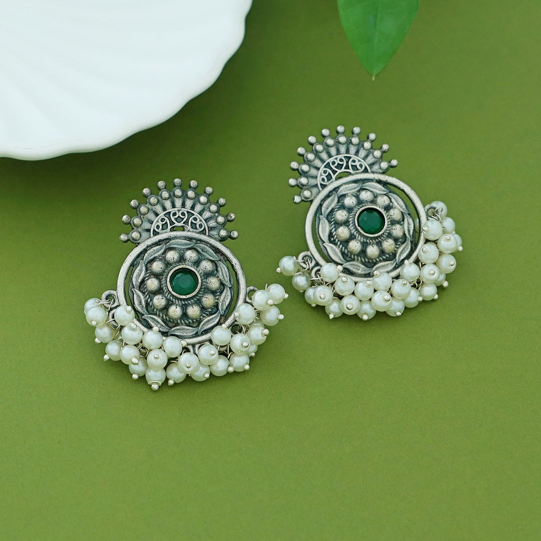 Halima Antique Flower Cluster Pearl Earring