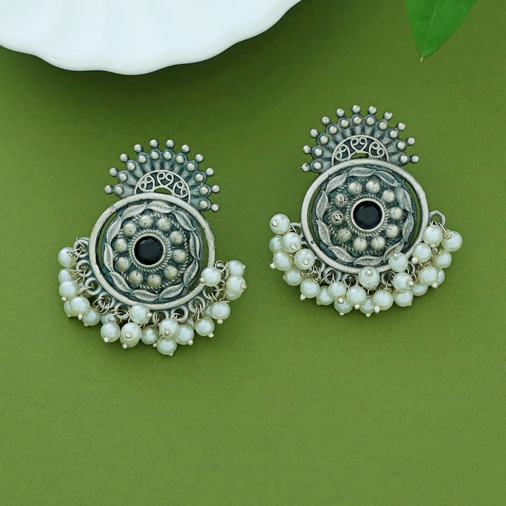 Halima Antique Flower Cluster Pearl Earring