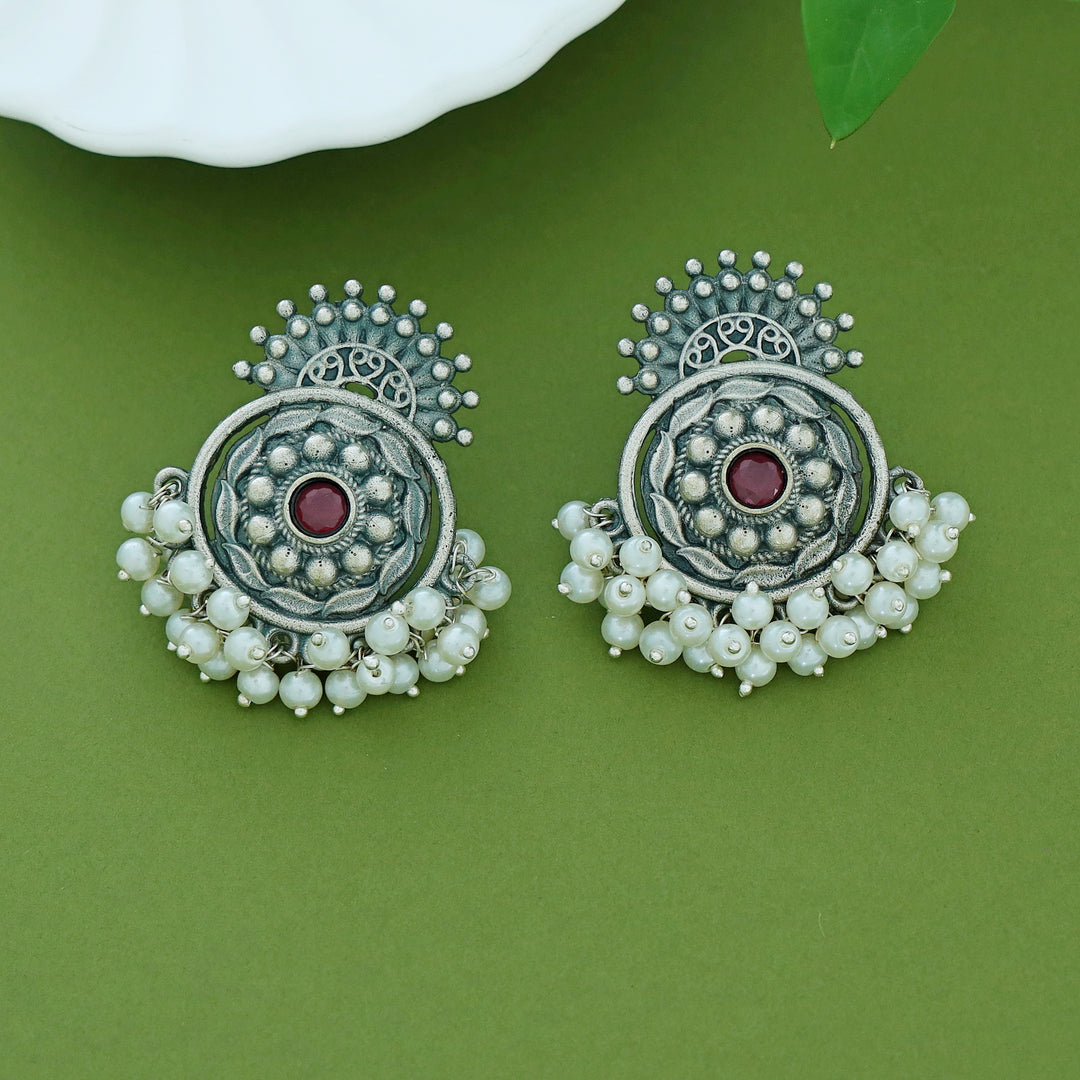 Halima Antique Flower Cluster Pearl Earring