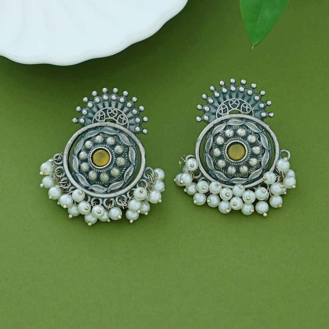 Halima Antique Flower Cluster Pearl Earring