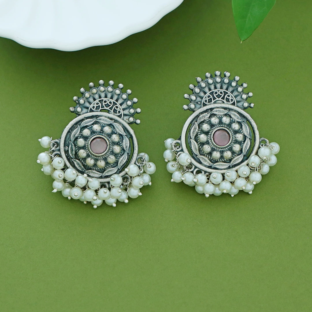 Halima Antique Flower Cluster Pearl Earring