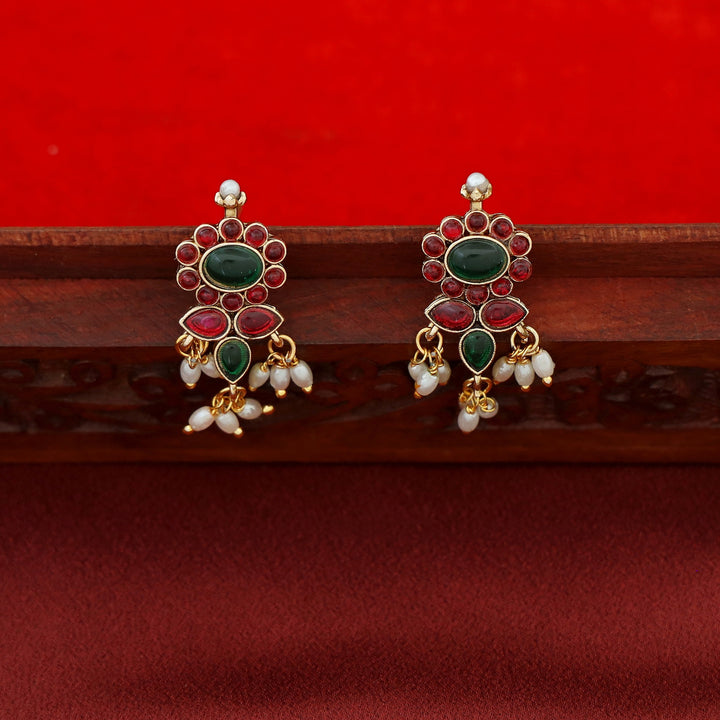 Binaisha Floral 2 Layer Mangalsutra With Earring