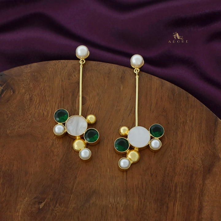 Long Stick Glossy MOP Earring