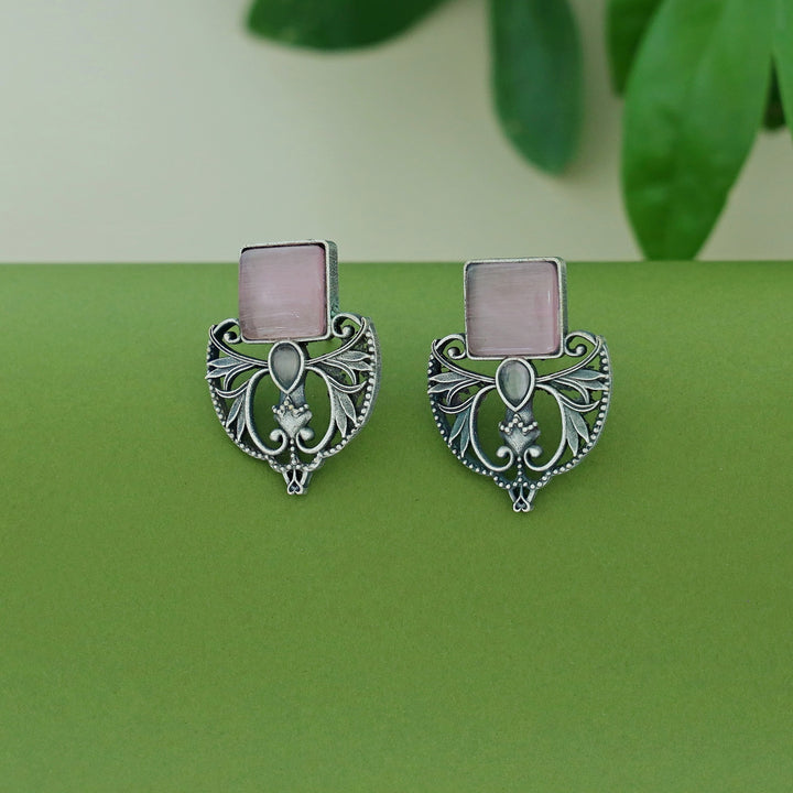 Keziah Antique Square Glossy Earring