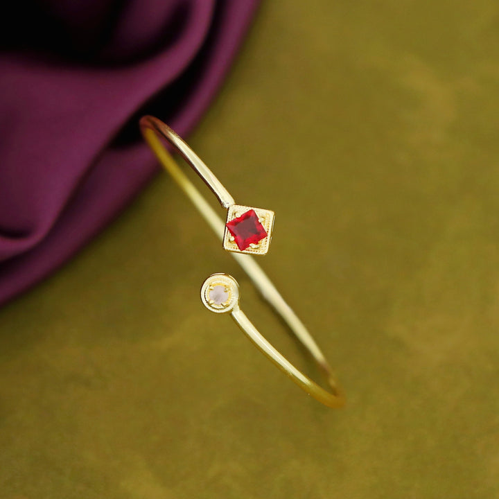 Rosey Golden Claw Glossy Stone Bangle