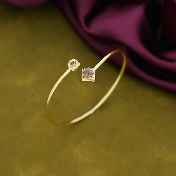 Rosey Golden Claw Glossy Stone Bangle