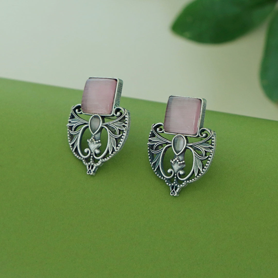 Keziah Antique Square Glossy Earring