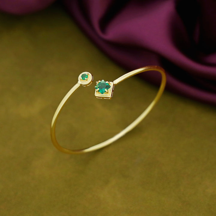 Rosey Golden Claw Glossy Stone Bangle