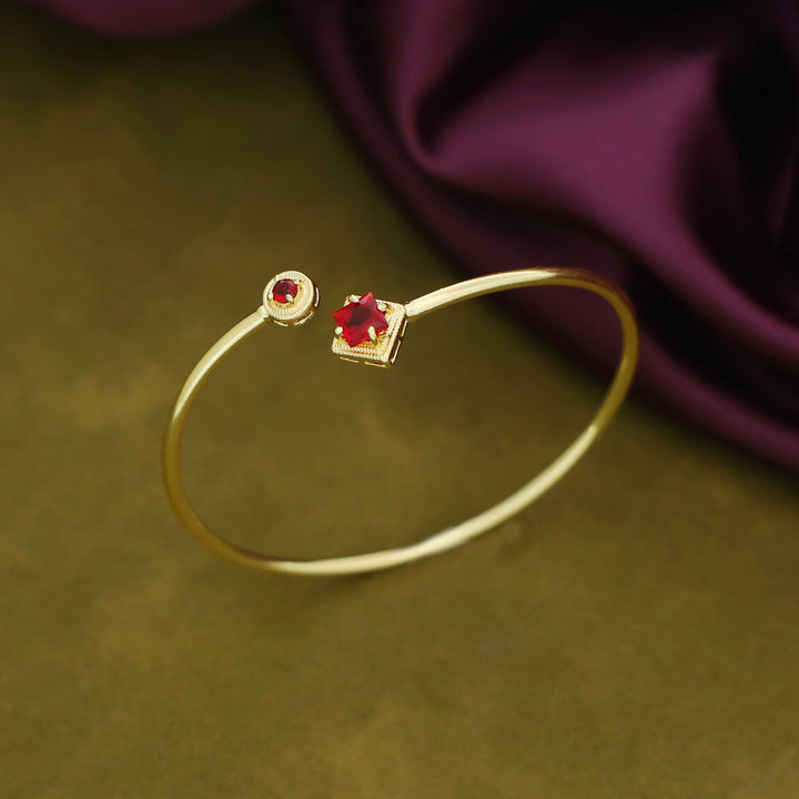 Rosey Golden Claw Glossy Stone Bangle