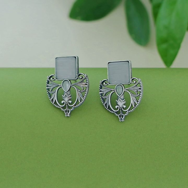 Keziah Antique Square Glossy Earring