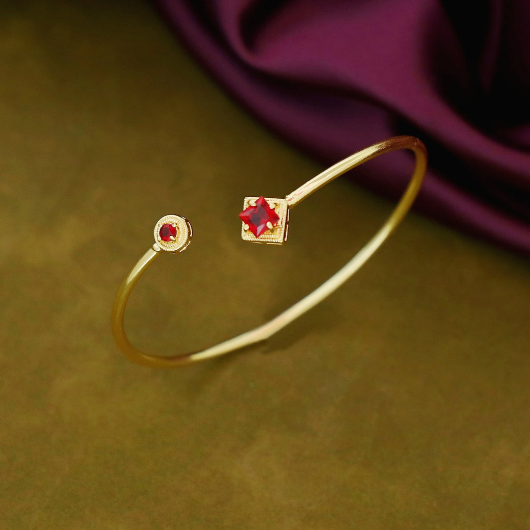 Rosey Golden Claw Glossy Stone Bangle