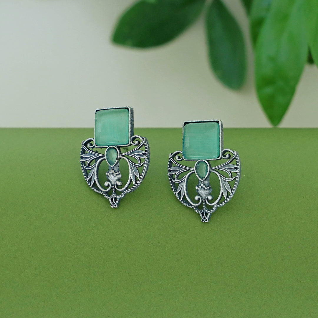 Keziah Antique Square Glossy Earring