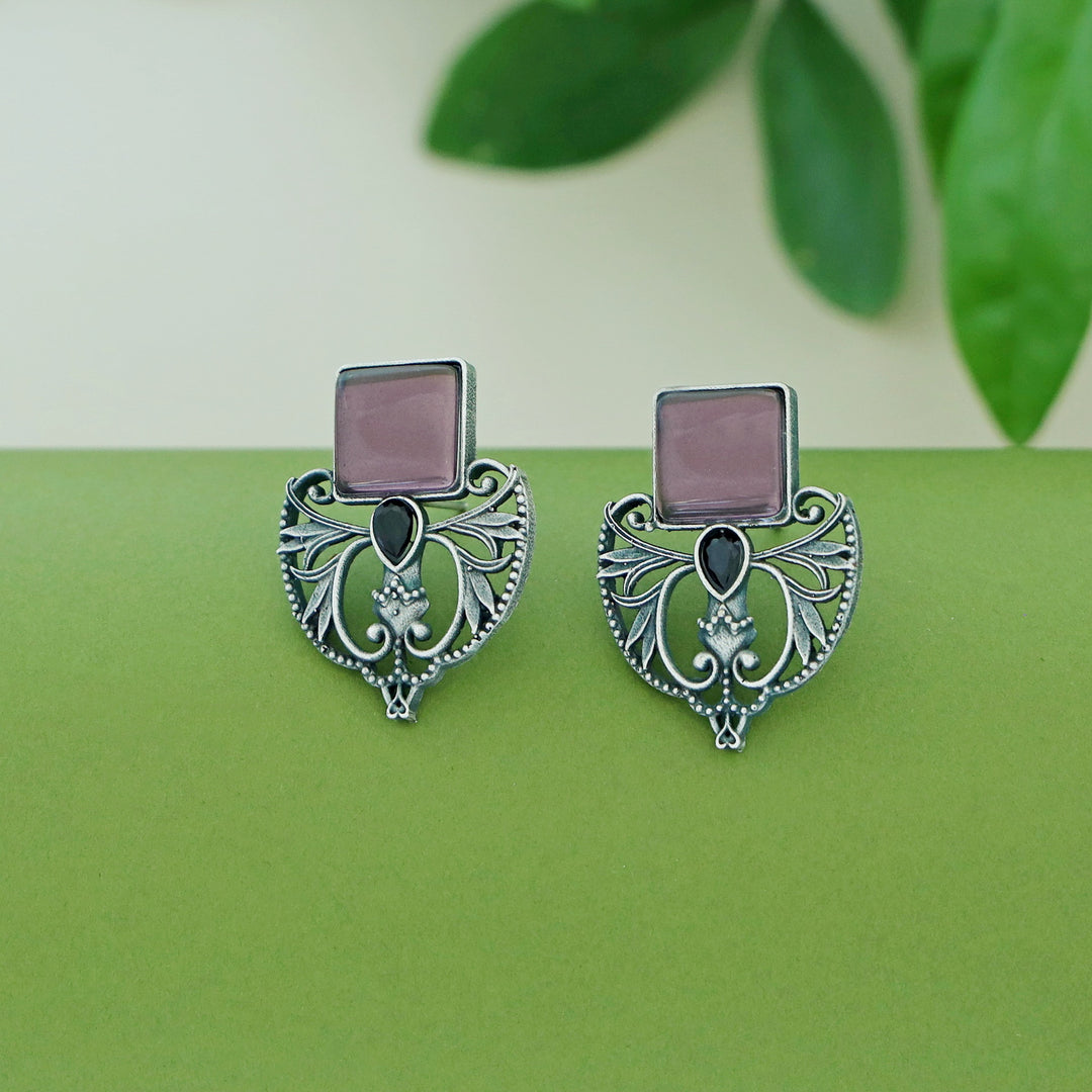 Keziah Antique Square Glossy Earring