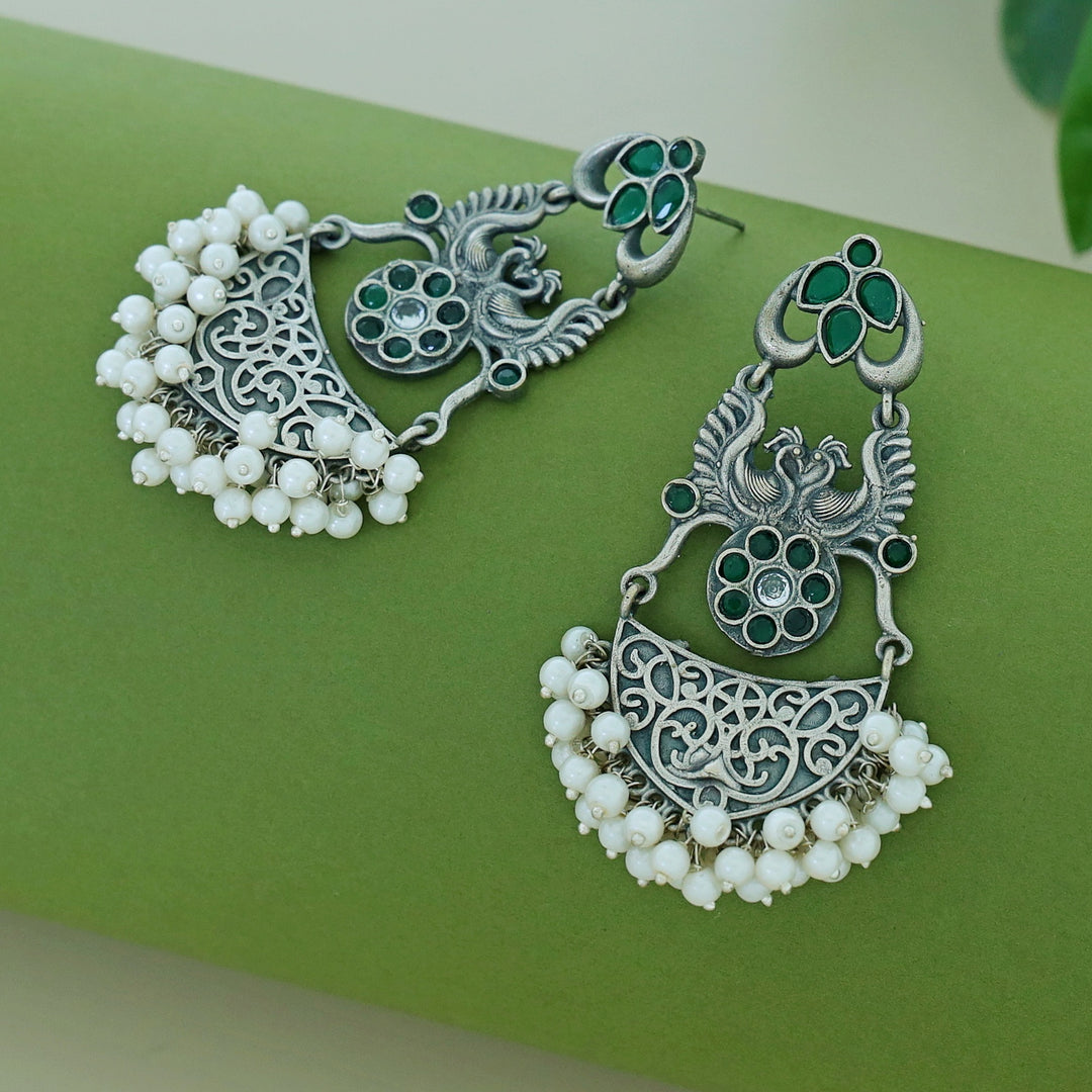 Dana Dual Mayura Cluster Pearl Earring