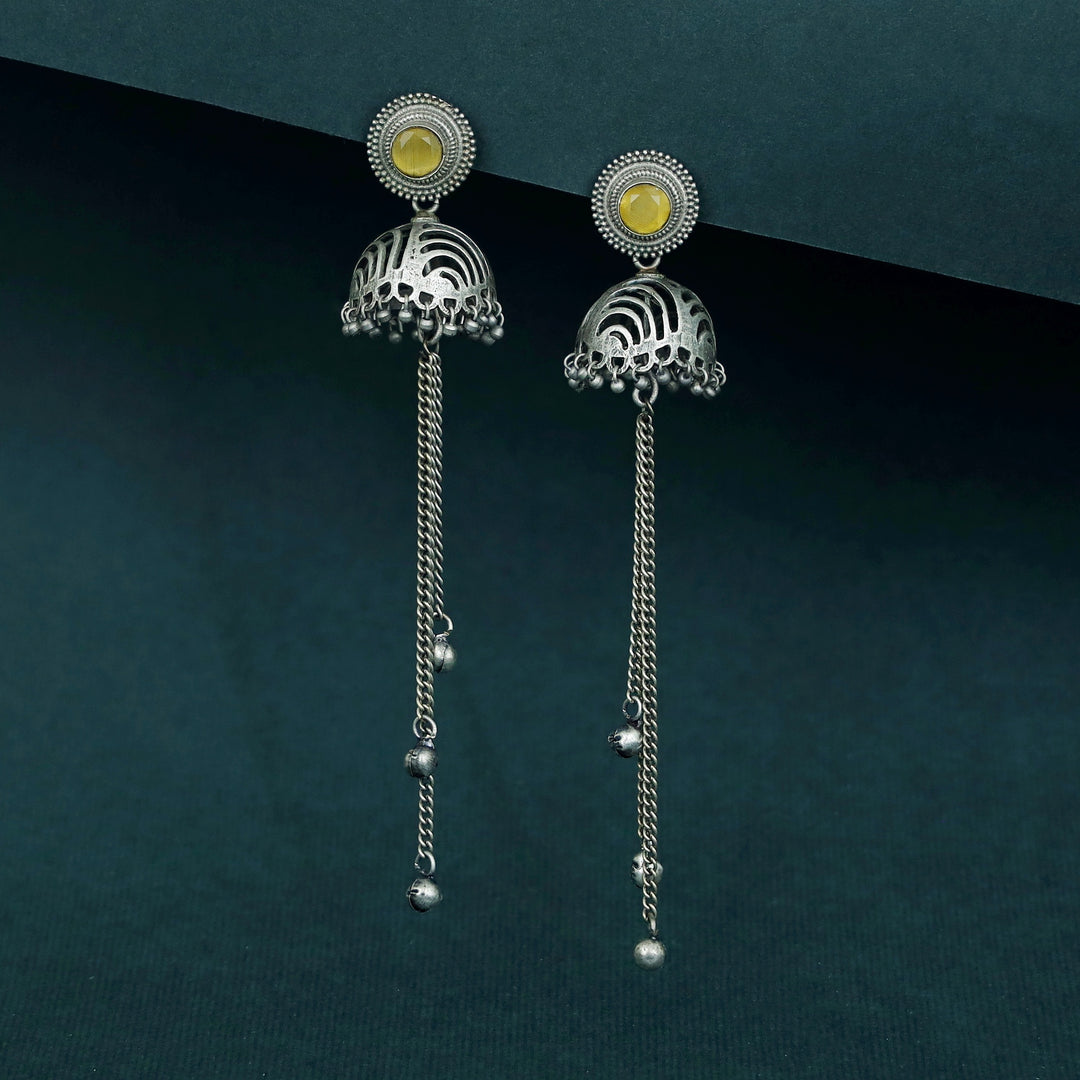 Rana Glossy Long Hanging Ghungroo Jhumka