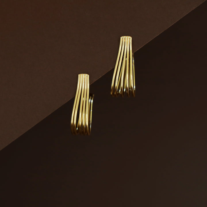 Golden Five Layer Twist Hoop