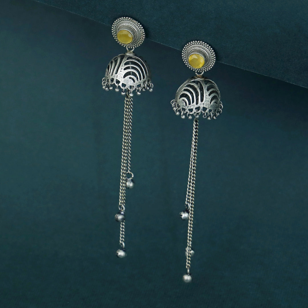 Rana Glossy Long Hanging Ghungroo Jhumka