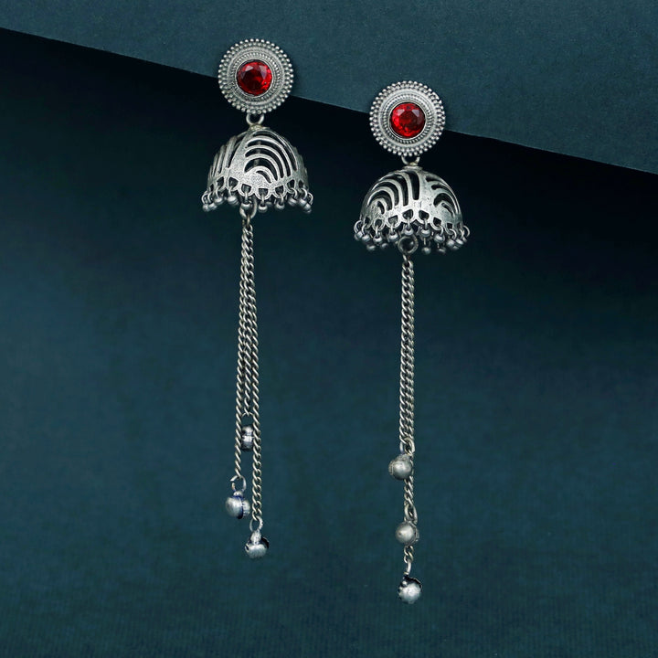 Rana Glossy Long Hanging Ghungroo Jhumka